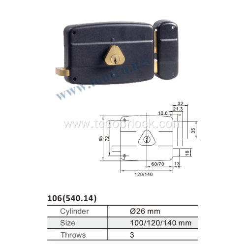 540.14 High Quality rim lock security locks africa